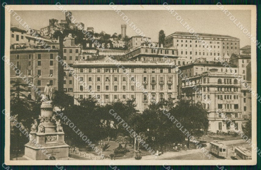 Genova Città Hotel Majestic Savoia Tram cartolina WX3420 – fronte