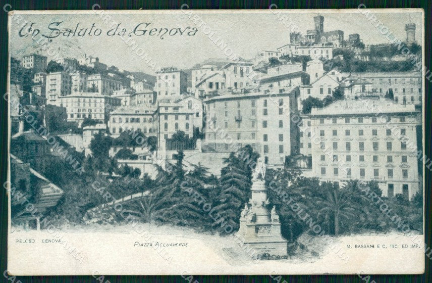 Genova Città Piazza Acquaverde PIEGHINA cartolina WX3422 – fronte