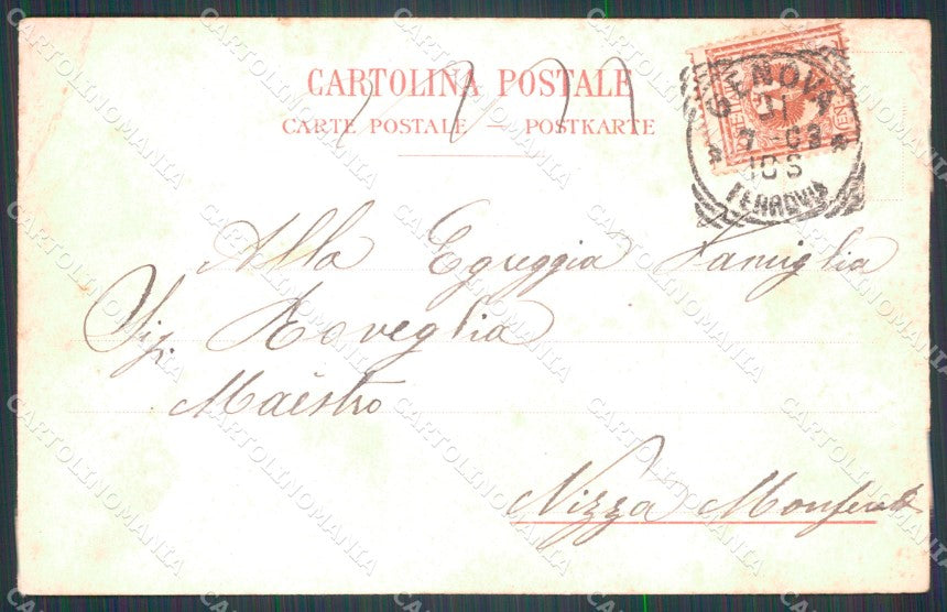 Genova Città Piazza Acquaverde PIEGHE cartolina WX3423 – retro