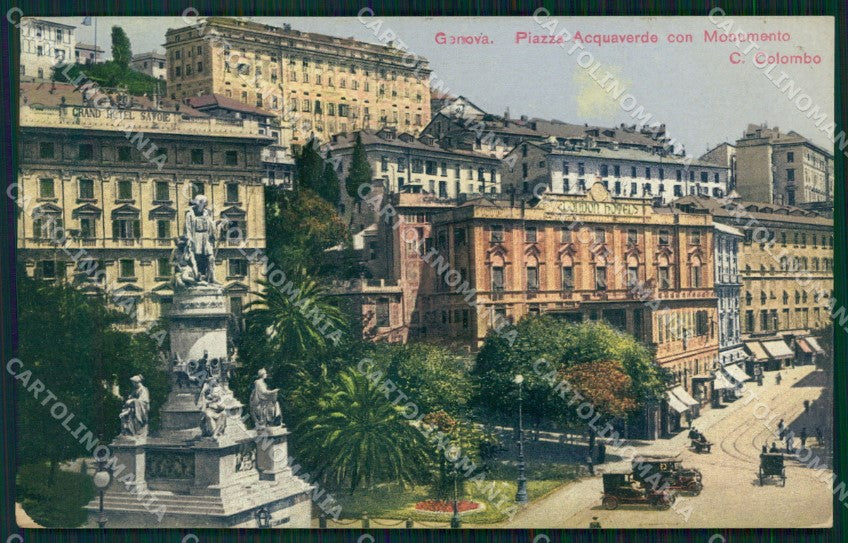 Genova Città Piazza Acquaverde cartolina WX3428 – fronte