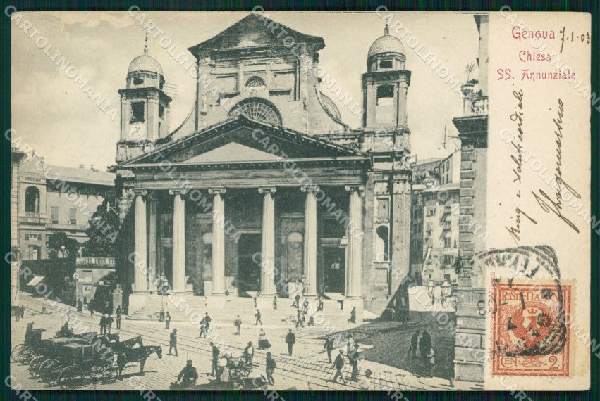 Genova Città Chiesa Santissima Annunziata cartolina WX3429 – fronte