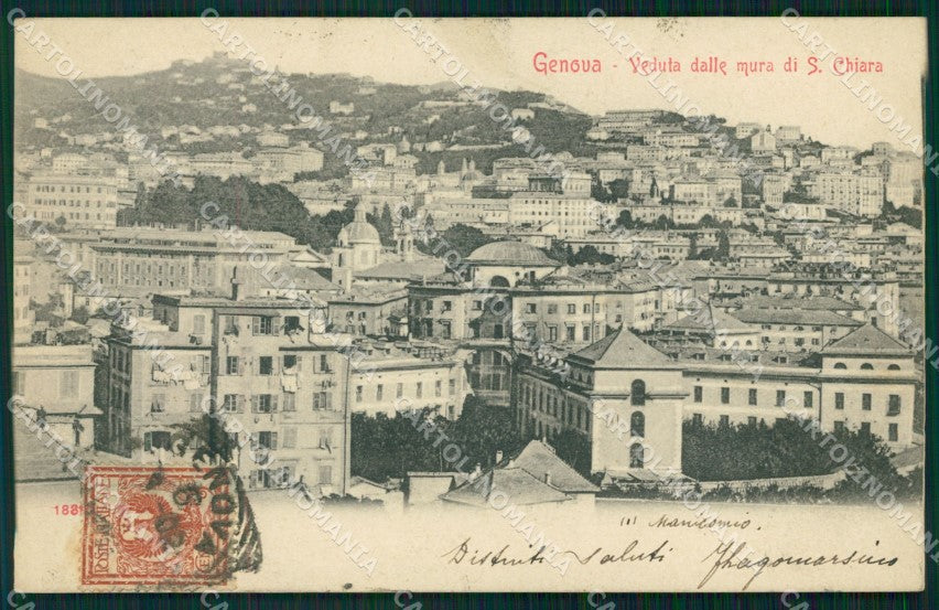 Genova Città Veduta dalle Mura Santa Chiara cartolina WX3436 – fronte