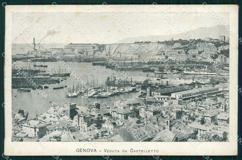 Genova Città Veduta da Castelletto cartolina WX3438 – fronte