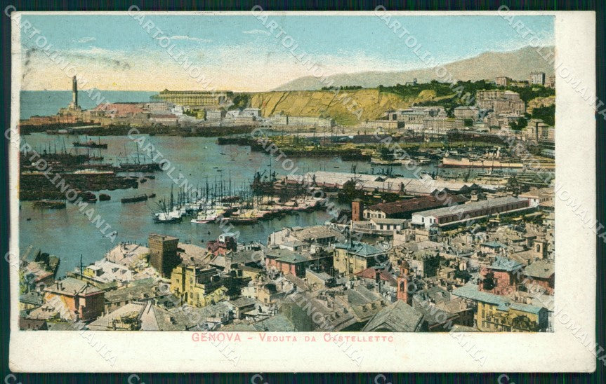 Genova Città Veduta da Castelletto cartolina WX3441 – fronte