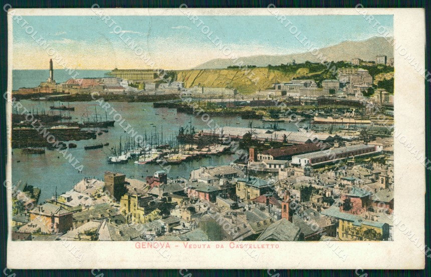 Genova Città Veduta da Castelletto cartolina WX3442 – fronte