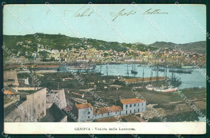 Genova Città Veduta dalla Lanterna PIEGA cartolina WX3445 – fronte