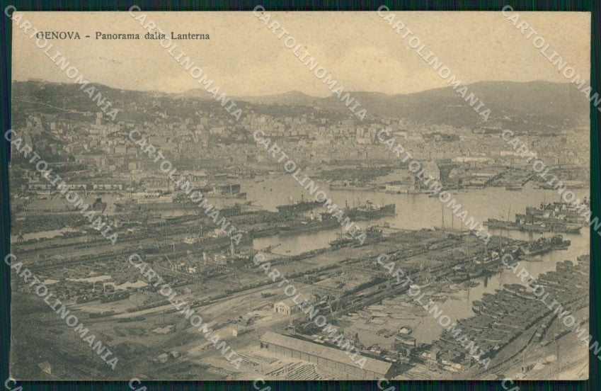 Genova Città Panorama dalla Lanterna cartolina WX3448 – fronte