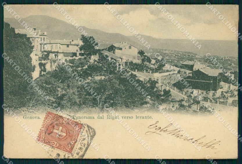 Genova Città Panorama dal Righi cartolina WX3450 – fronte