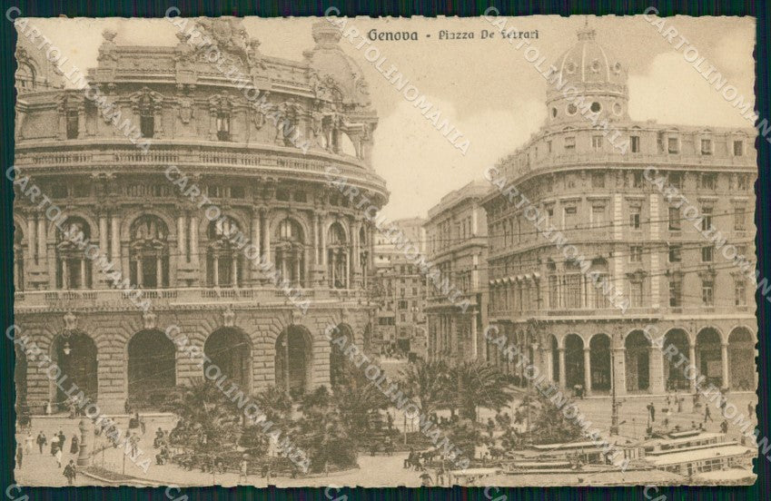 Genova Città Piazza De Ferrari Tram cartolina WX3452 – fronte