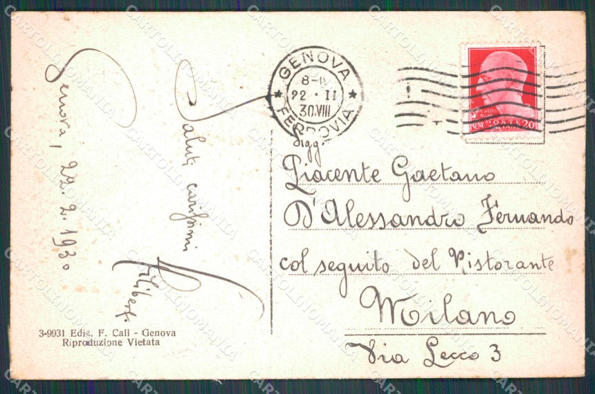 Genova Città Piazza Corvetto cartolina WX3464 – retro