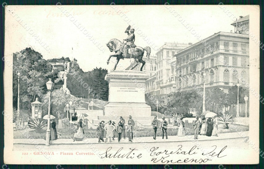 Genova Città Piazza Corvetto cartolina WX3473 – fronte