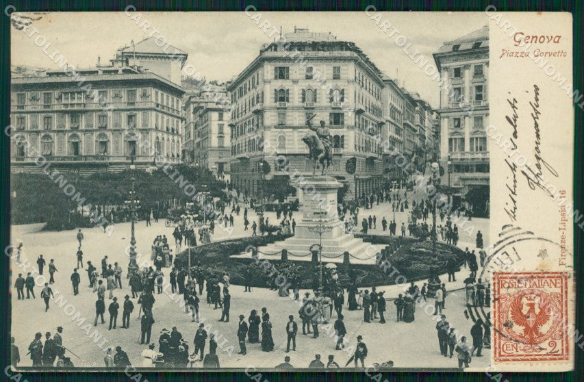 Genova Città Piazza Corvetto cartolina WX3475 – fronte