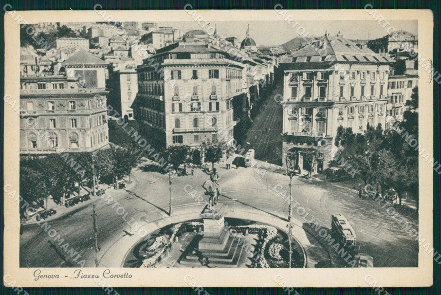 Genova Città Piazza Corvetto cartolina WX3480 – fronte