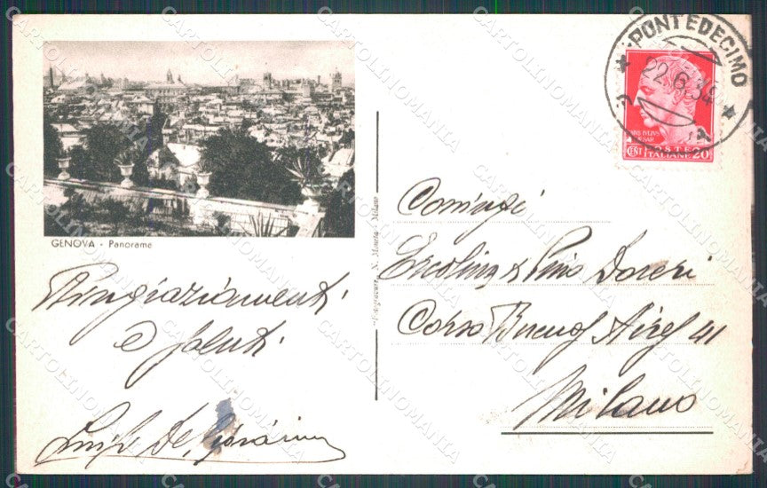 Genova Città Piazza Corvetto cartolina WX3490 – retro