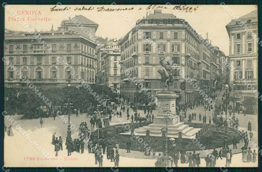 Genova Città Piazza Corvetto cartolina WX3491 – fronte