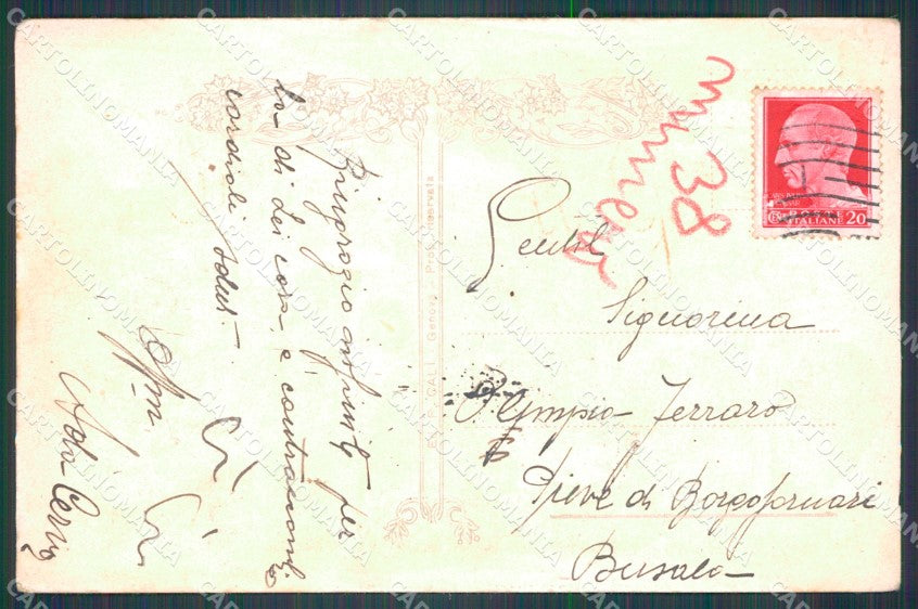 Genova Città Piazza Corvetto PIEGATA COLLA cartolina WX3494 – retro