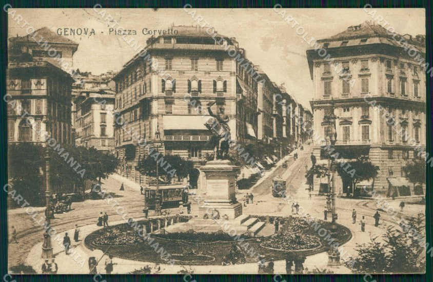 Genova Città Piazza Corvetto cartolina WX3495 – fronte