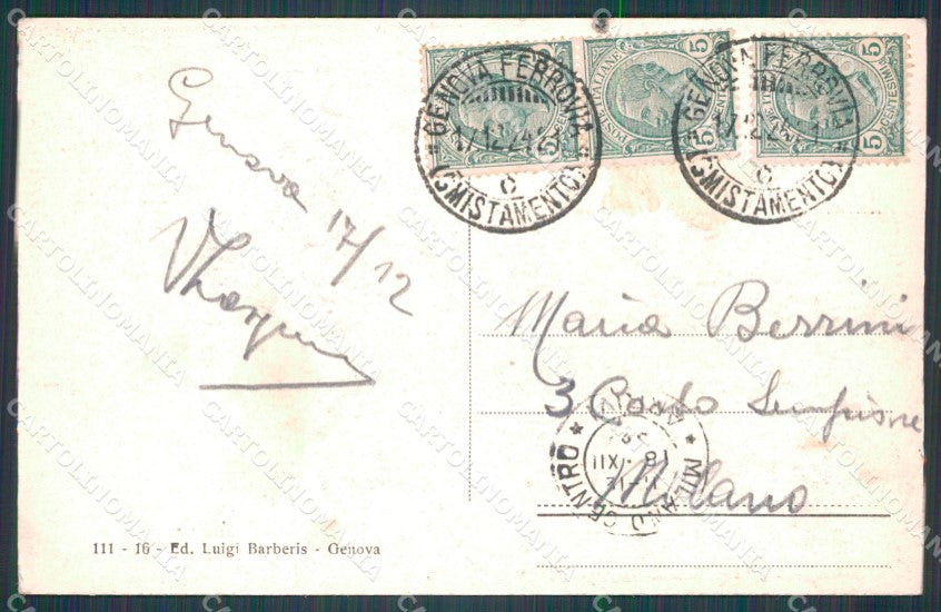 Genova Città Piazza Corvetto cartolina WX3495 – retro