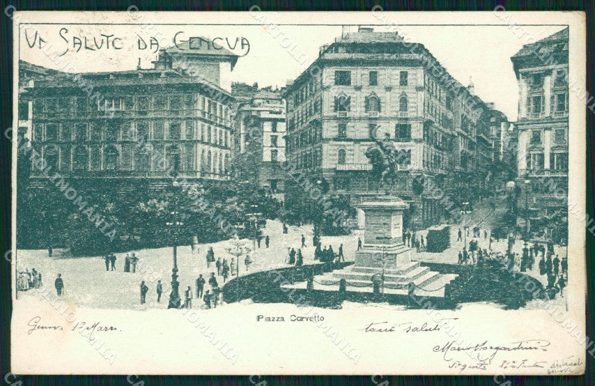 Genova Città Piazza Corvetto cartolina WX3496 – fronte