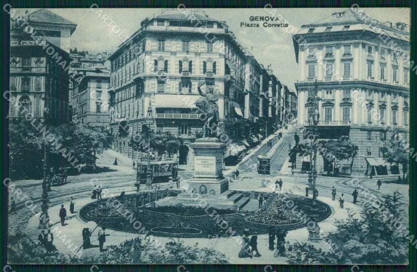 Genova Città Piazza Corvetto cartolina WX3499 – fronte