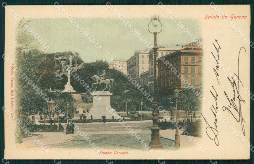 Genova Città Piazza Corvetto cartolina WX3505 – fronte