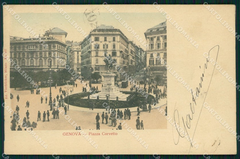 Genova Città Piazza Corvetto cartolina WX3506 – fronte