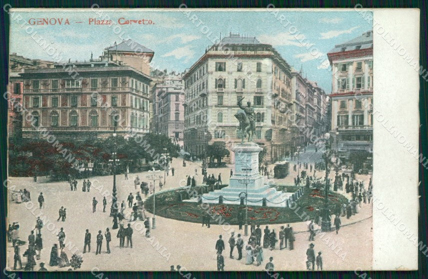 Genova Città Piazza Corvetto cartolina WX3507 – fronte