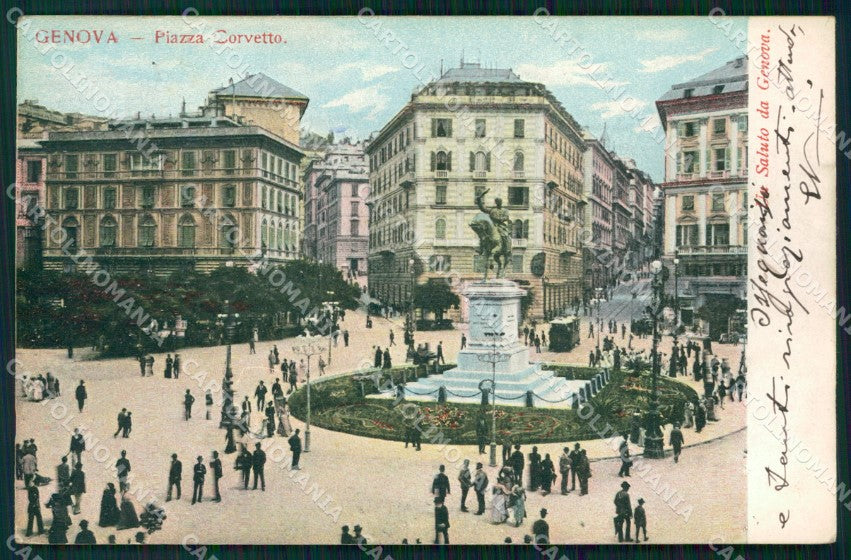 Genova Città Piazza Corvetto cartolina WX3508 – fronte