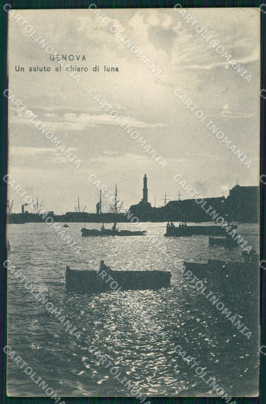 Genova Città Barche Chiaro di Luna cartolina WX3513 – fronte