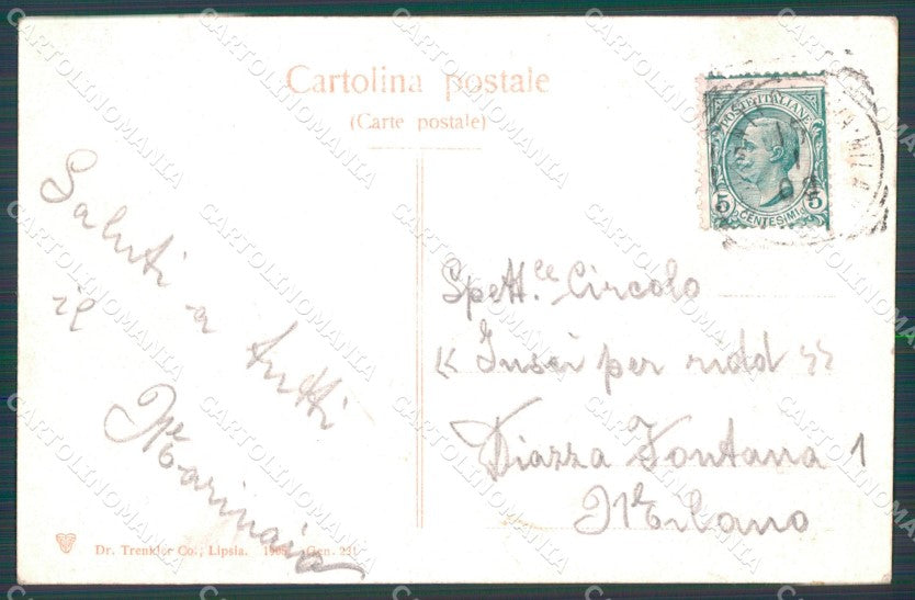 Genova Città Barche Chiaro di Luna cartolina WX3513 – retro