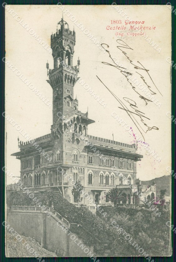 Genova Città Castello Mackenzie cartolina WX3517 – fronte
