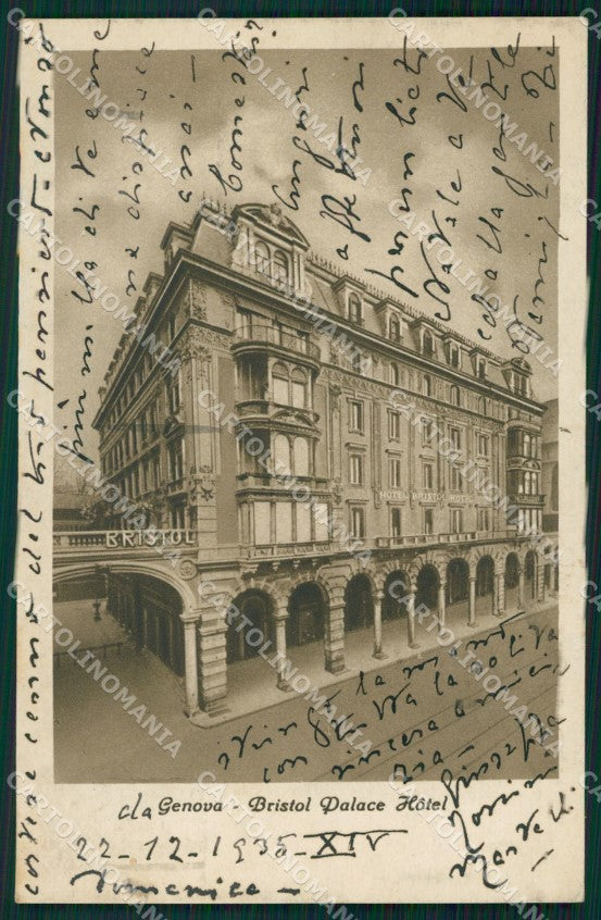 Genova Città Hotel Bristol Palace cartolina WX3534 – fronte