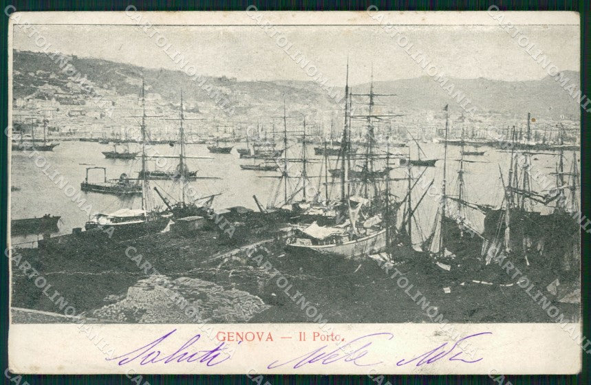 Genova Città Porto Velieri PIEGATA cartolina WX3541 – fronte