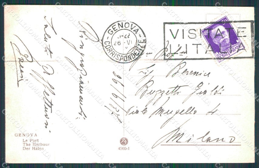 Genova Città Porto cartolina WX3542 – retro