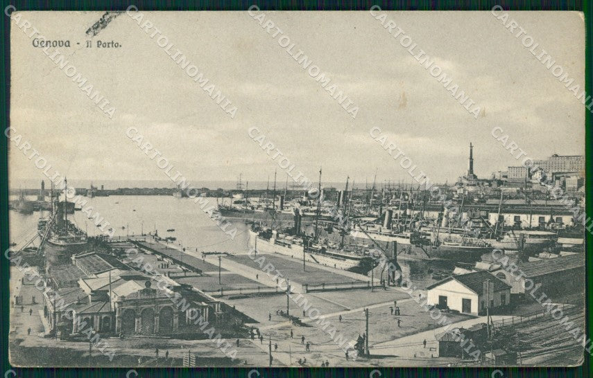 Genova Città Porto PIEGA cartolina WX3543 – fronte