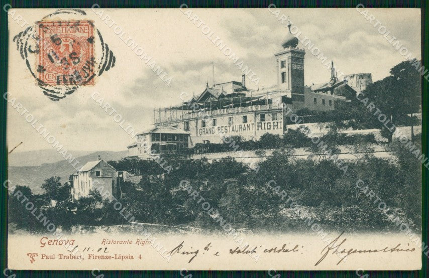 Genova Città Ristorante Righi PIEGHINA cartolina WX3550 – fronte
