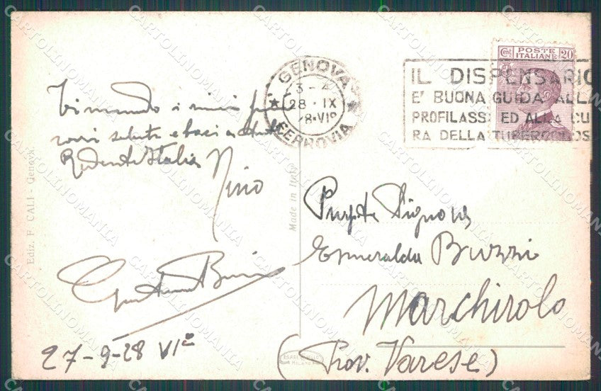 Genova Città Ristorante Righi cartolina WX3555 – retro