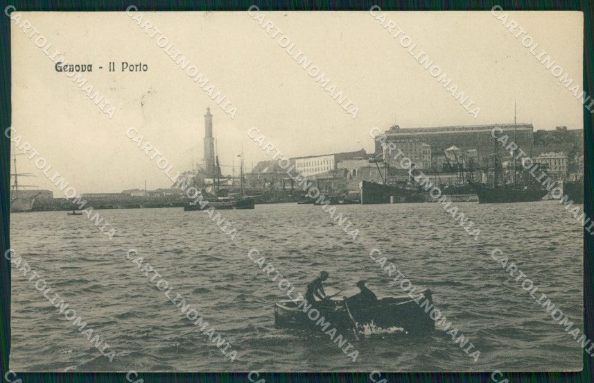 Genova Città Porto Barca cartolina WX3559 – fronte