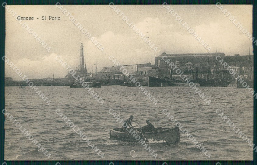Genova Città Porto Barca PIEGHINA cartolina WX3560 – fronte