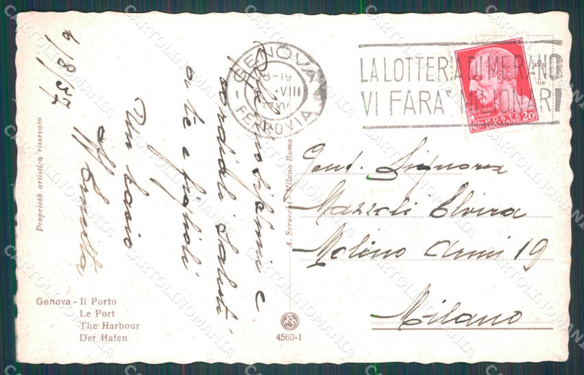 Genova Città Porto cartolina WX3564 – retro