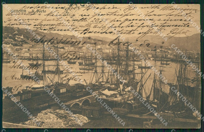 Genova Città Porto Velieri cartolina WX3565 – fronte
