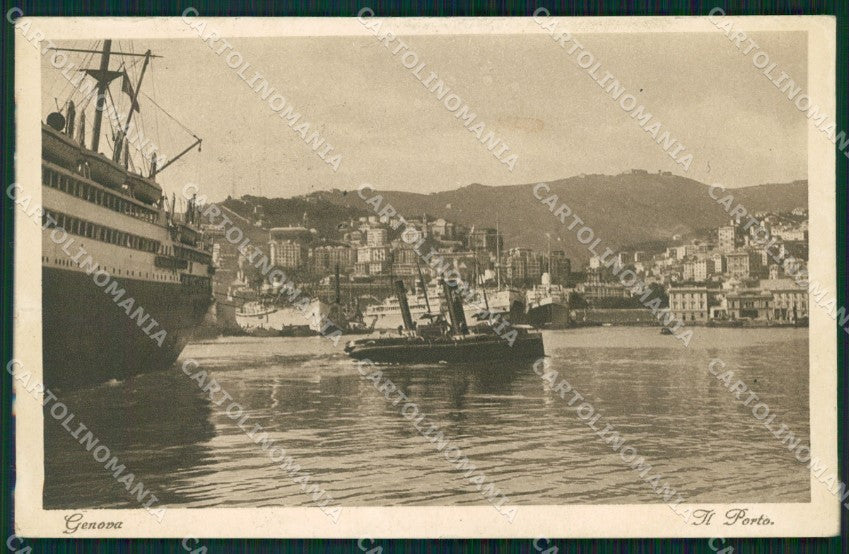 Genova Città Porto Nave cartolina WX3566 – fronte