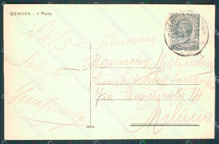 Genova Città Porto Velieri Chiaro di Luna cartolina WX3569 – retro