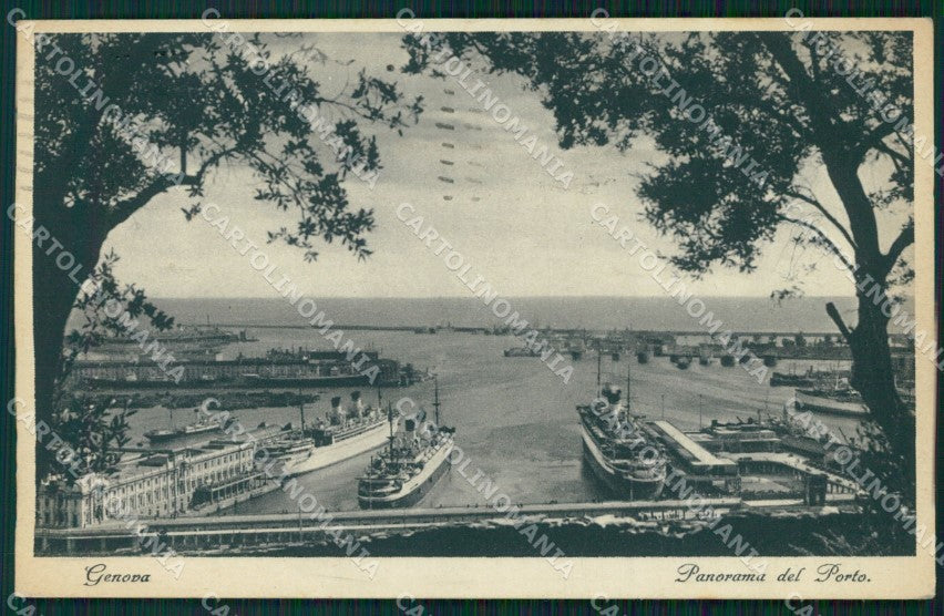 Genova Città Porto Navi cartolina WX3598 – fronte