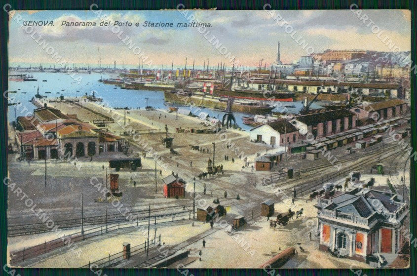 Genova Città Porto Stazione Marittima cartolina WX3606 – fronte