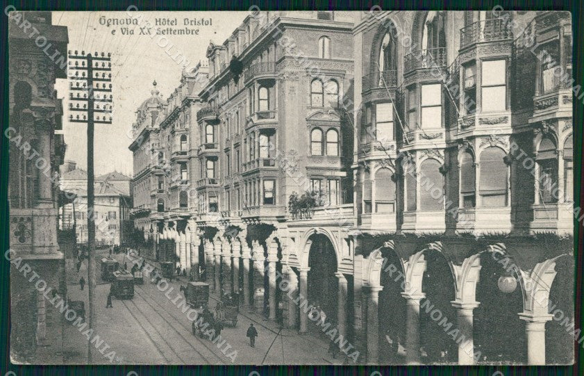 Genova Città Via XX Settembre Tram SCOLLATA cartolina WX3618 – fronte