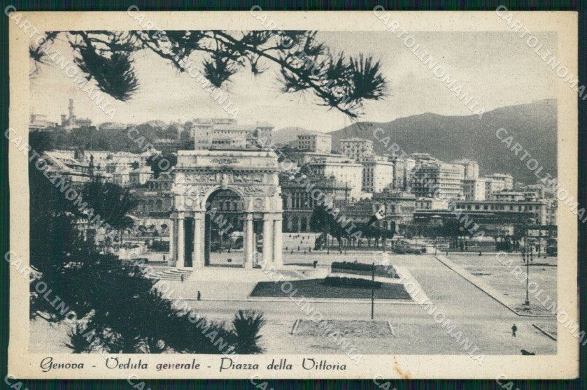 Genova Città Piazza della Vittoria MACCHIA cartolina WX3623 – fronte