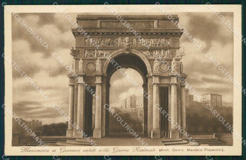 Genova Città Monumento Caduti Guerra Nazionale Piacentini cartolina WX3625 – fronte