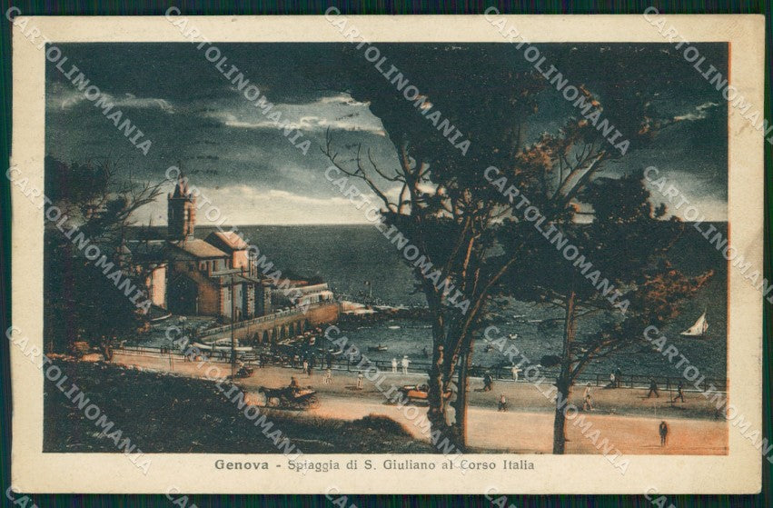 Genova Città San Giuliano Chiaro di Luna cartolina WX3632 – fronte