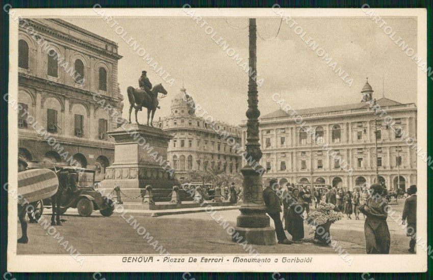 Genova Città Piazza De Ferrari Garibaldi cartolina WX3655 – fronte